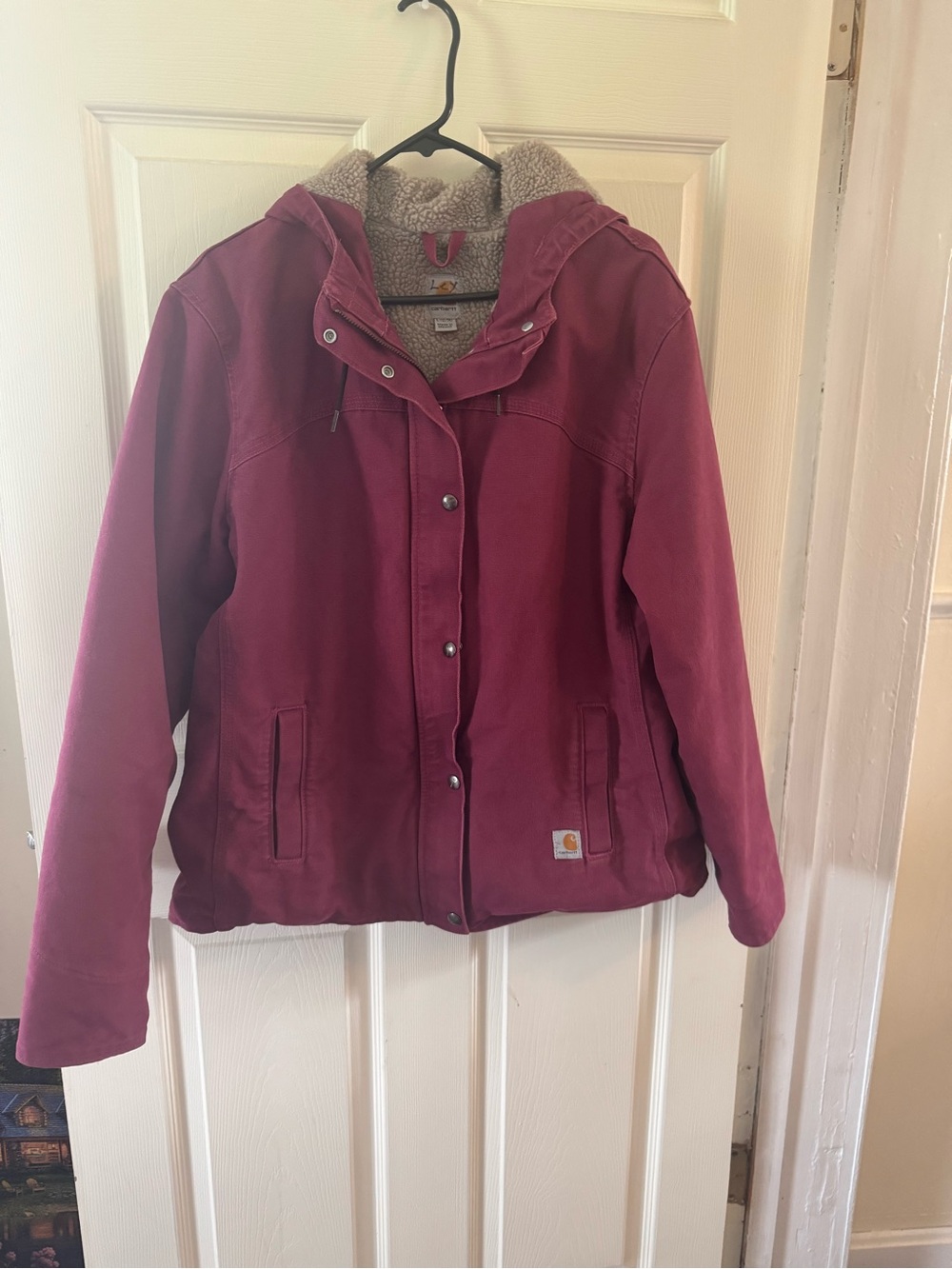 Carhartt Women’s Dusty Rose Sherpa-Lined Hooded Jacket Size Large